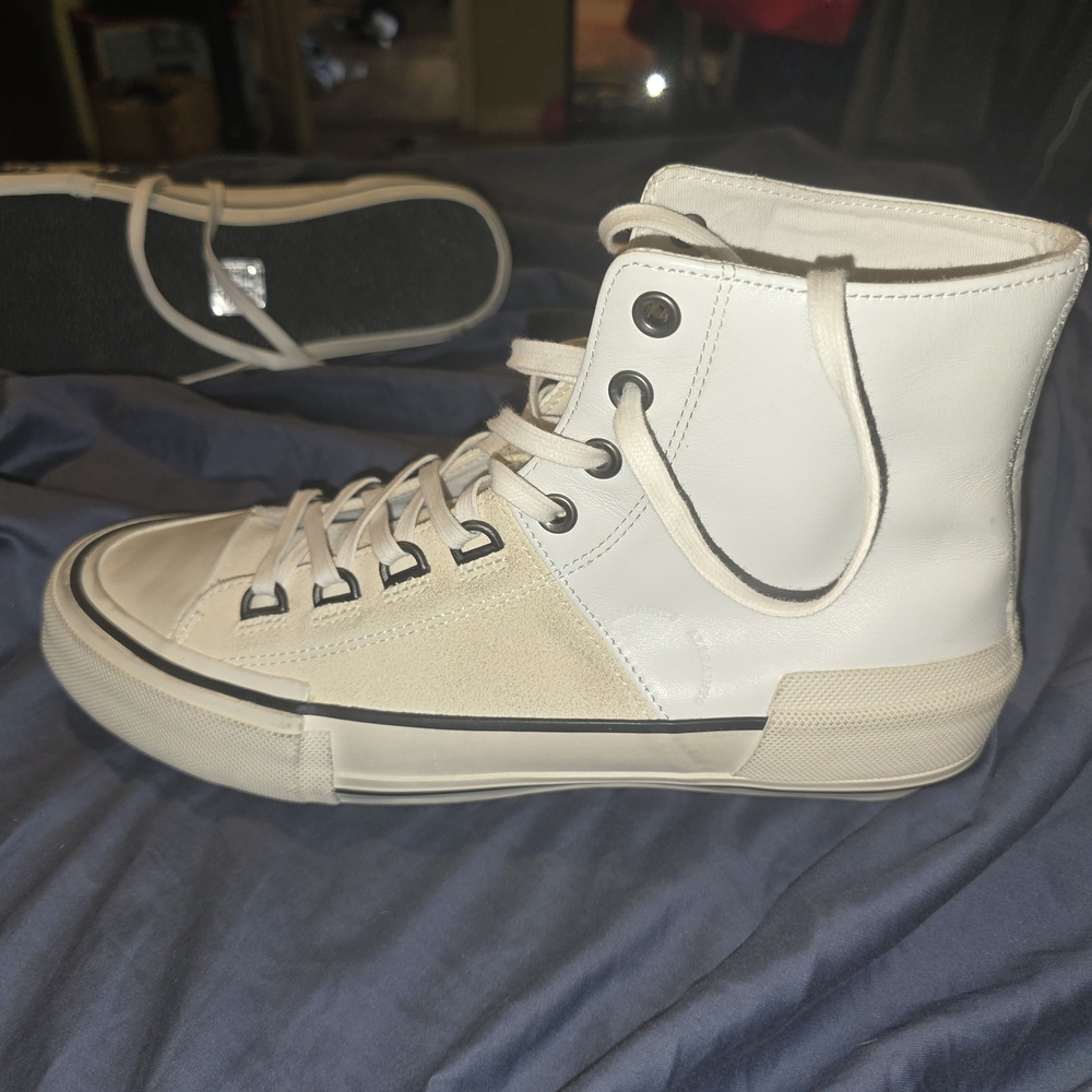 All Saints White and Tan Sneakers Classic Style